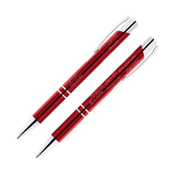 Paragon Weihnachtskugelschreiber metallic mit Happy Holidays dunkelrot