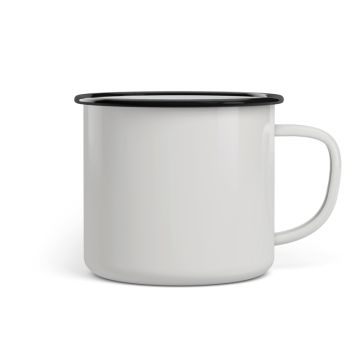 Emaille Tasse Promo 9 cm Classic Jumbo weiß