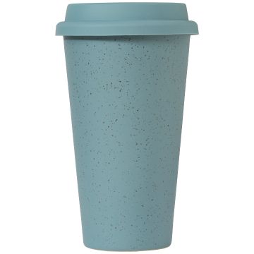 Reactum Doppelwandiger Keramikbecher mit Silikondeckel, 265 ml 
