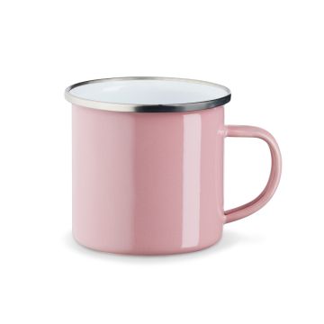 Emaille Tasse Fred 8 cm Rosé mit Stahlring