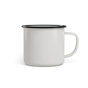 Emaille Tasse Promo 8 cm Classic weiß/schwarz