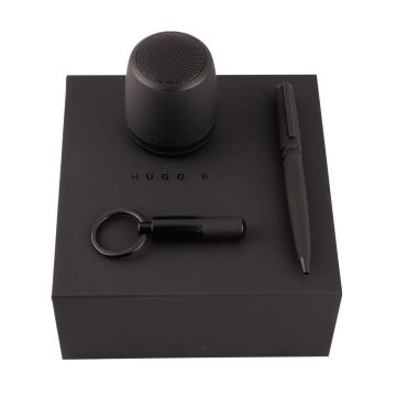 HUGO BOSS Set Gear Matrix Black (kugelschreiber, schlüsselring & speaker)