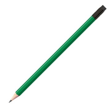 Staedtler Bleistift dunkelgrün, eckig mit schwarzer Zwinge und schwarzem Radiertip