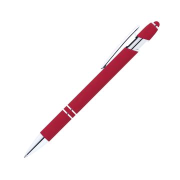 Alpha Rainbow Soft Touch Kugelschreiber mit farbigem Stylus rot