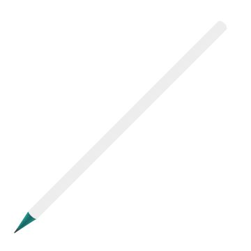 Designbleistift rund bunt durchgefärbt, weiß matt petrol