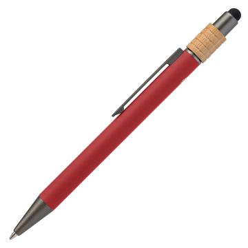 Bokaj Spinner Kugelschreiber aus recyceltem Aluminium - mit Stylus rot