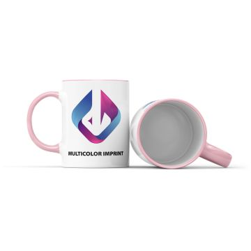Tasse Fenja mit farbigem Rand und Henkel 330 ml