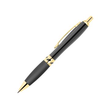 Curvo Metallkugelschreiber Jewel gold mit Softgripgriffzone anthrazit
