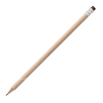 Bleistift rund natur mit Radierer, FSC neon_green