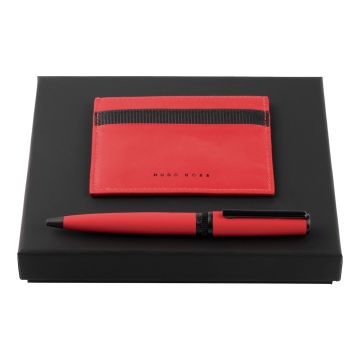 HUGO BOSS Set HUGO BOSS Red (kugelschreiber & visitenkartenetui)