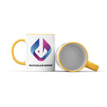 Tasse Fenja mit farbigem Rand und Henkel 330 ml