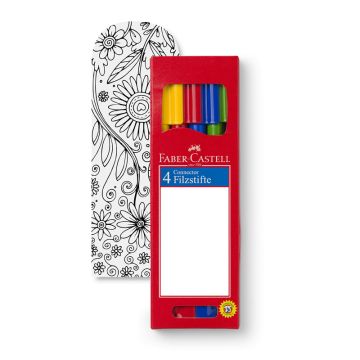 Faber-Castell Filzstift Set Connector im 4er Kartonetui
