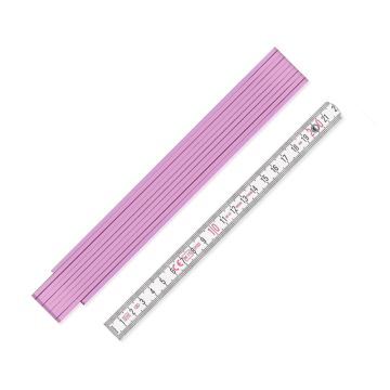 Zollstock mit pinker Hochseite und weißen Gliedern