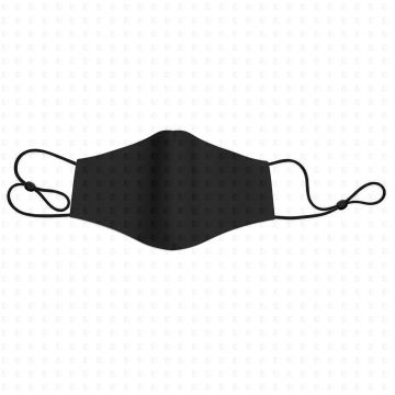 Mund-Nasen-Maske aus 100% Baumwolle, doppellagig schwarz