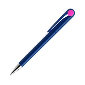 Prodir DS1 TPC Twist Kugelschreiber blau poliert mit Metallspitze und farbigem Punkt