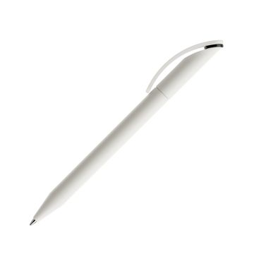 Prodir DS3 TMM Twist Kugelschreiber weiß matt mit Metallspitze und farbigem Ring
