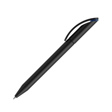 Prodir DS3 TMM Twist Kugelschreiber schwarz matt mit Metallspitze und farbigem Ring
