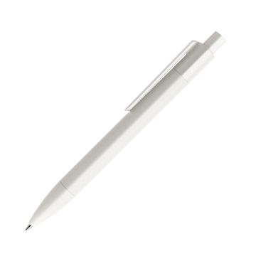 Prodir DS4 PMM Push Kugelschreiber weiß mit farbigem Clip polished