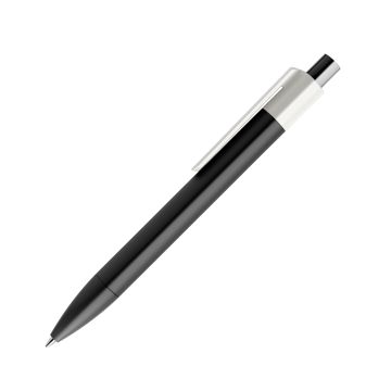 Prodir DS4 PMM Push Kugelschreiber schwarz mit farbigem Clip polished