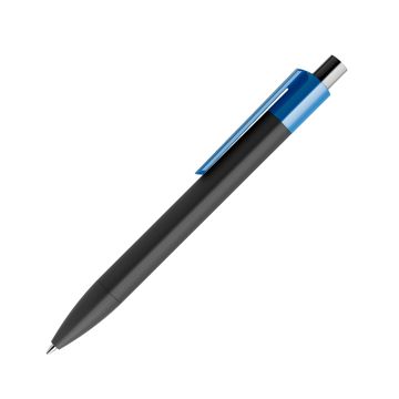 Prodir DS4 PRR Soft Touch Push Kugelschreiber schwarz mit farbigem Clip polished