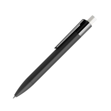 Prodir DS4 PRR Soft Touch Push Kugelschreiber schwarz mit farbigem Drücker polished