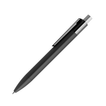 Prodir DS4 PRR Soft Touch Push Kugelschreiber schwarz mit farbigem Drücker polished