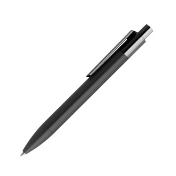 Prodir DS4 PRR Soft Touch Push Kugelschreiber schwarz mit farbigem Drücker polished