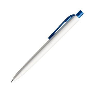 Prodir DS8 PMM Push Kugelschreiber weiß matt mit transparentem Drücker und Clip