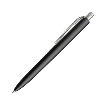 Prodir DS8 PMM Push Kugelschreiber schwarz matt mit transparentem Drücker und Clip