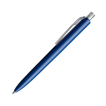 Prodir DS8 PPP Push Kugelschreiber blau poliert mit transparentem Drücker und Clip