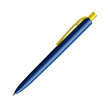 Prodir DS8 PPP Push Kugelschreiber blau poliert mit transparentem Drücker und Clip