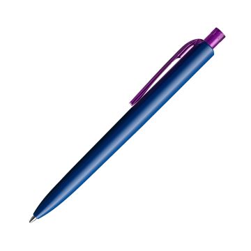 Prodir DS8 PPP Push Kugelschreiber blau poliert mit transparentem Drücker und Clip