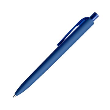 Prodir DS8 Soft Touch PRR Push Kugelschreiber blau mit transparentem Drücker und Clip