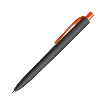 Prodir DS8 Soft Touch PRR Push Kugelschreiber schwarz mit transparentem Drücker und Clip