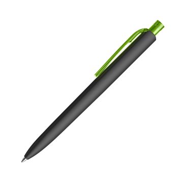 Prodir DS8 Soft Touch PRR Push Kugelschreiber schwarz mit transparentem Drücker und Clip