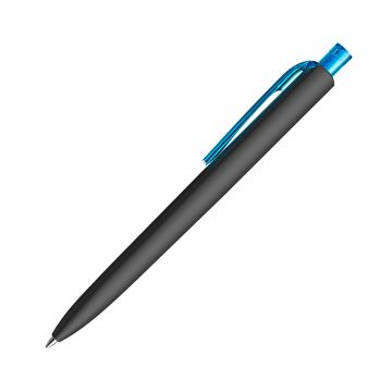 Prodir DS8 Soft Touch PRR Push Kugelschreiber schwarz mit transparentem Drücker und Clip