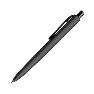 Prodir DS8 Soft Touch PRR Push Kugelschreiber schwarz mit transparentem Drücker und Clip