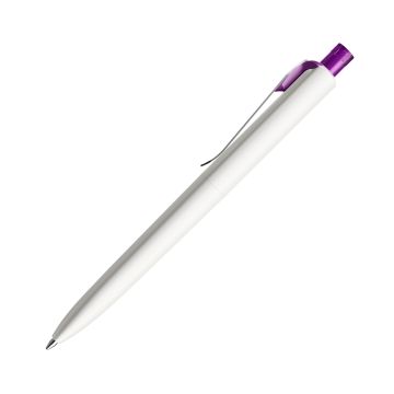 Prodir DS8 PSM Push Kugelschreiber weiß matt mit Standardmetallclip