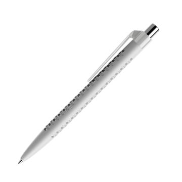 Prodir QS40 PMP Push Kugelschreiber matt mit Clip gerade polished mit Metalldrücker