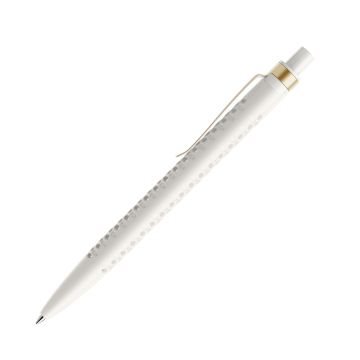 Prodir QS40 PMS Push Kugelschreiber weiß matt mit Metallclip