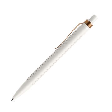 Prodir QS40 PMS Push Kugelschreiber weiß matt mit Metallclip
