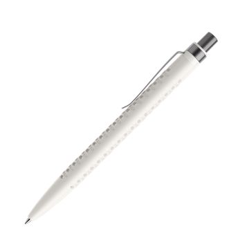 Prodir QS40 PMS Push Kugelschreiber weiß matt mit Metallclip und Metalldrücker
