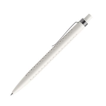 Prodir QS40 PMS Push Kugelschreiber weiß matt mit Metallclip