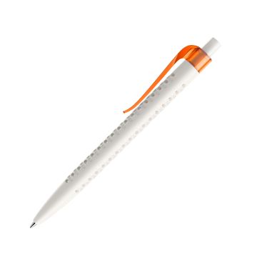 Prodir QS40 PMT Push Kugelschreiber weiß matt mit Clip Curve transparent