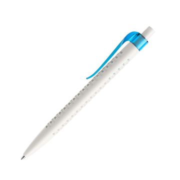 Prodir QS40 PMT Push Kugelschreiber weiß matt mit Clip Curve transparent