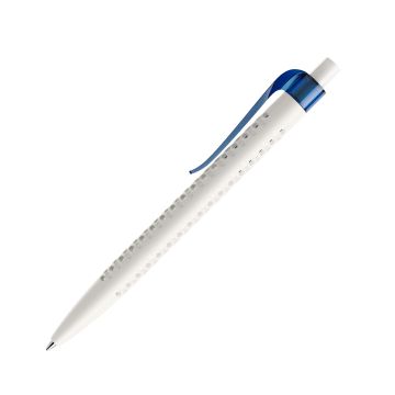 Prodir QS40 PMT Push Kugelschreiber weiß matt mit Clip Curve transparent