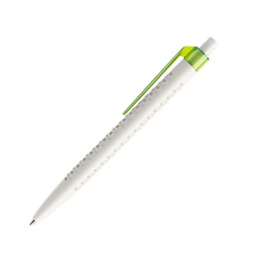 Prodir QS40 PMT Push Kugelschreiber weiß matt mit Clip Flat transparent