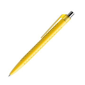 Prodir QS40 PMT Push Kugelschreiber matt mit Clip gerade transparent mit Metalldrücker