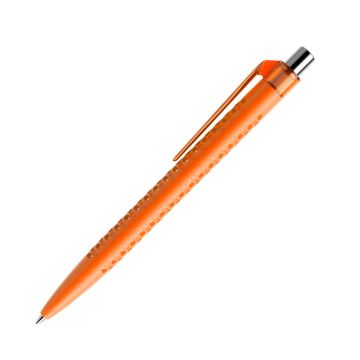Prodir QS40 PMT Push Kugelschreiber matt mit Clip gerade transparent mit Metalldrücker