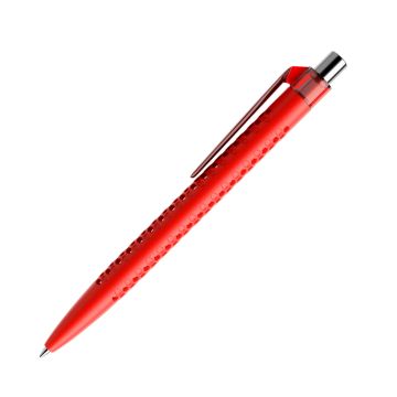 Prodir QS40 PMT Push Kugelschreiber matt mit Clip gerade transparent mit Metalldrücker